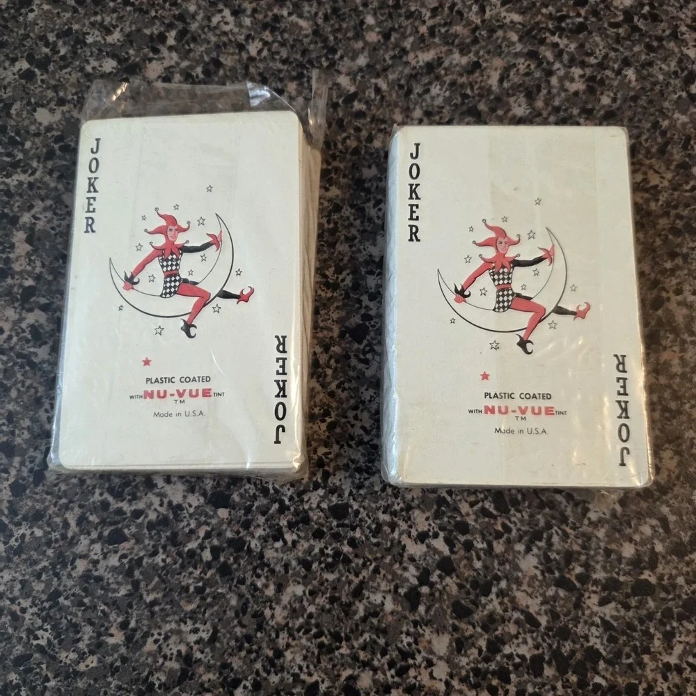 Vintage 1970s NFL Playing Cards 2 Deck Set Nu-Vue Football Helmets Sealed USA